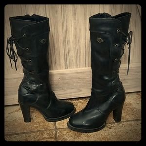 Black leather Harley Davidson boots
